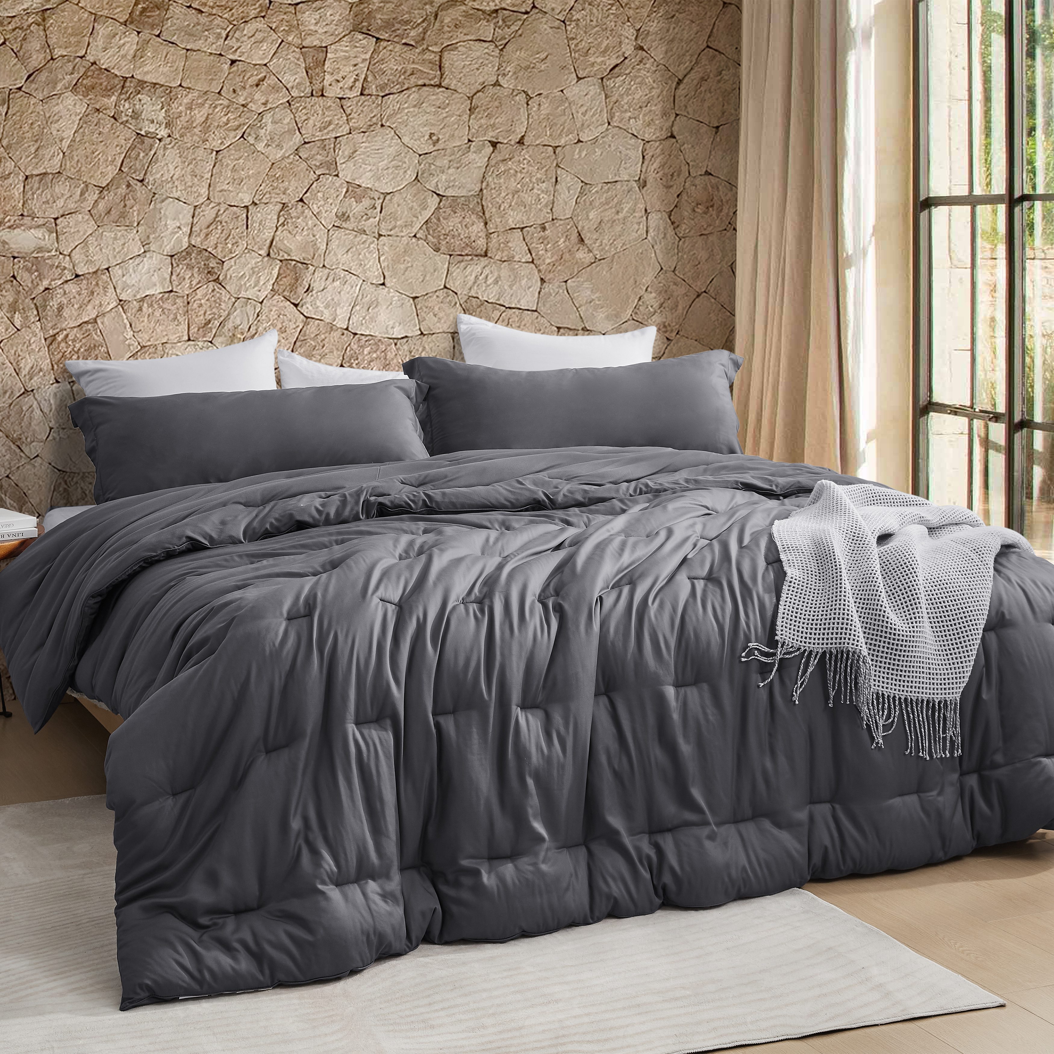 Bamboo Butter Coma Inducer Oversized Cooling Comforter Peppercorn Gray