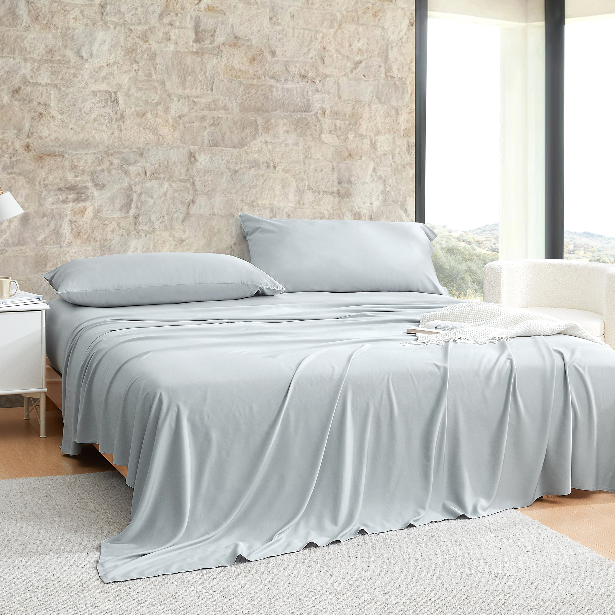 Snorze Cloud Sheet Set - Coma Inducer Ultra Cozy Bamboo - Glacier Gray