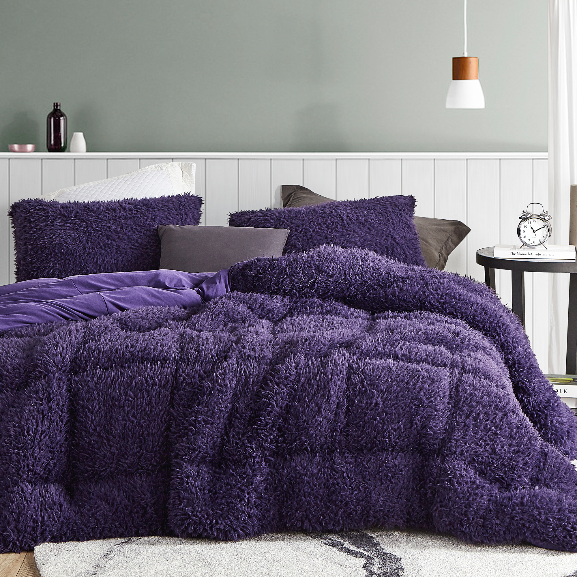 Purple bed best sale throw king size