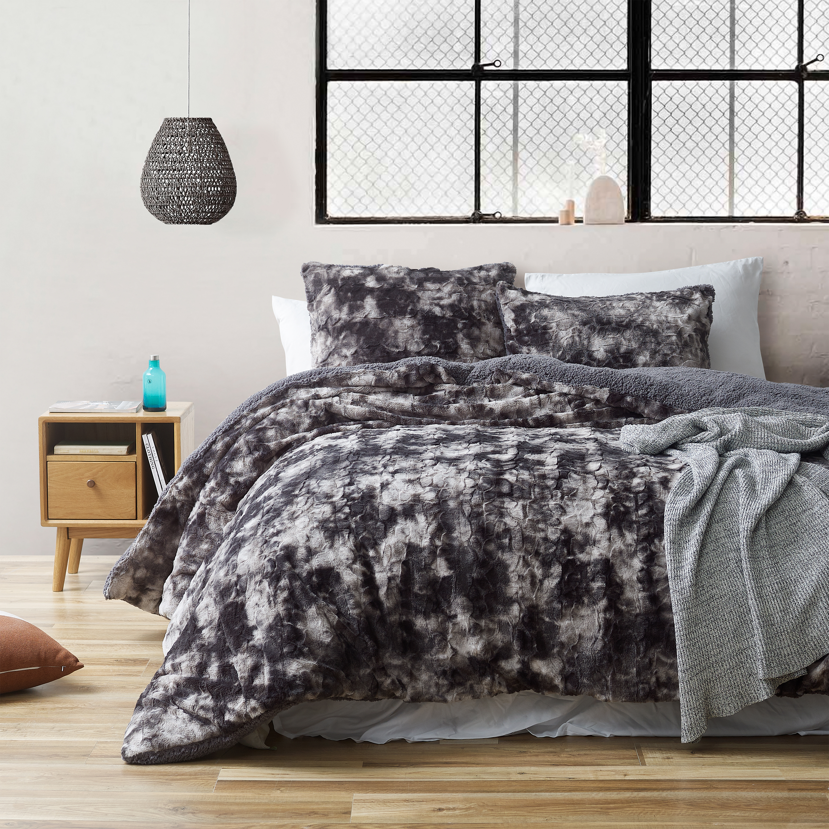 Midnight Snowfall - Coma Inducer Oversized Comforter - Black and White
