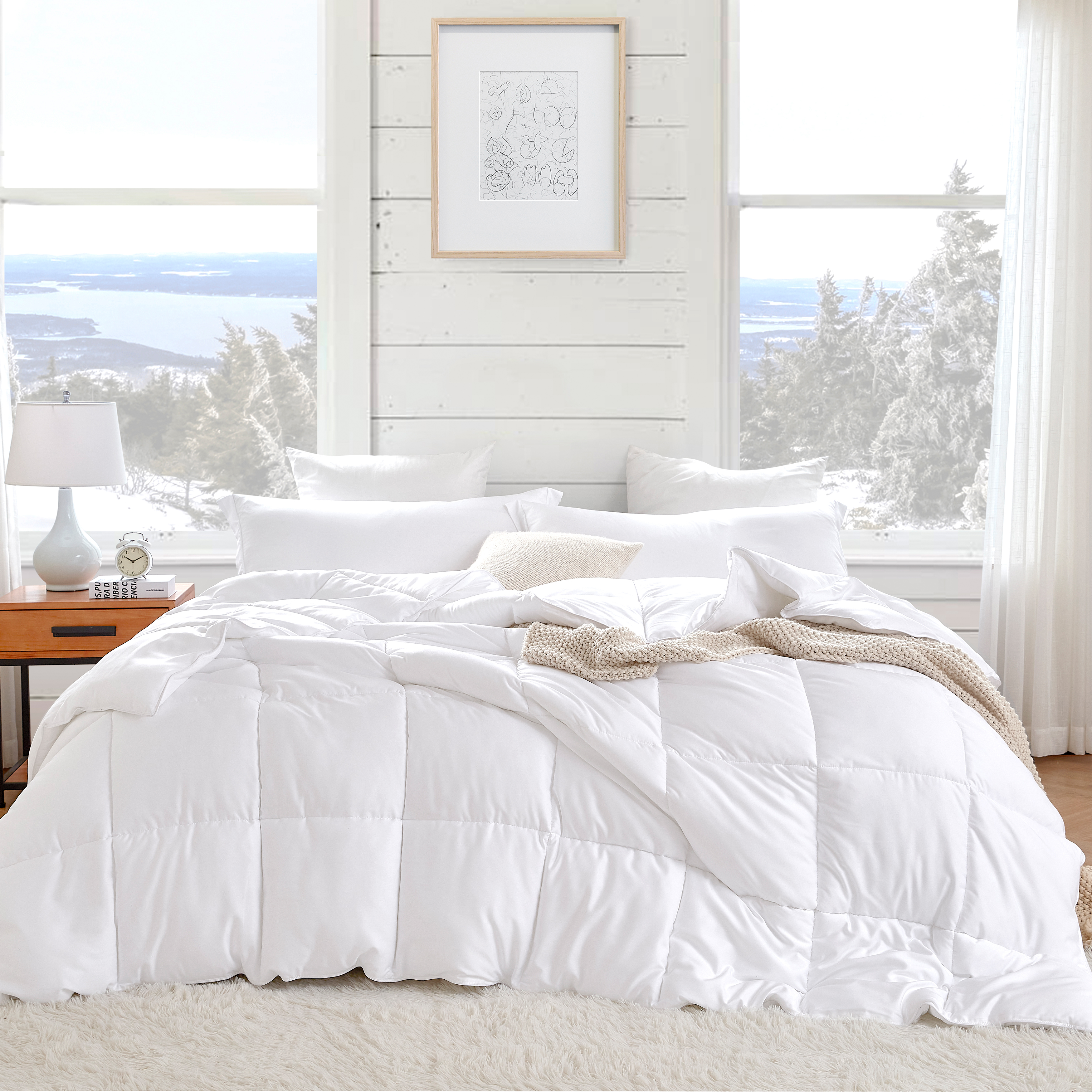 Snorze Cloud Comforter - Coma Inducer Ultra Cozy Bamboo - Oversized King in White
