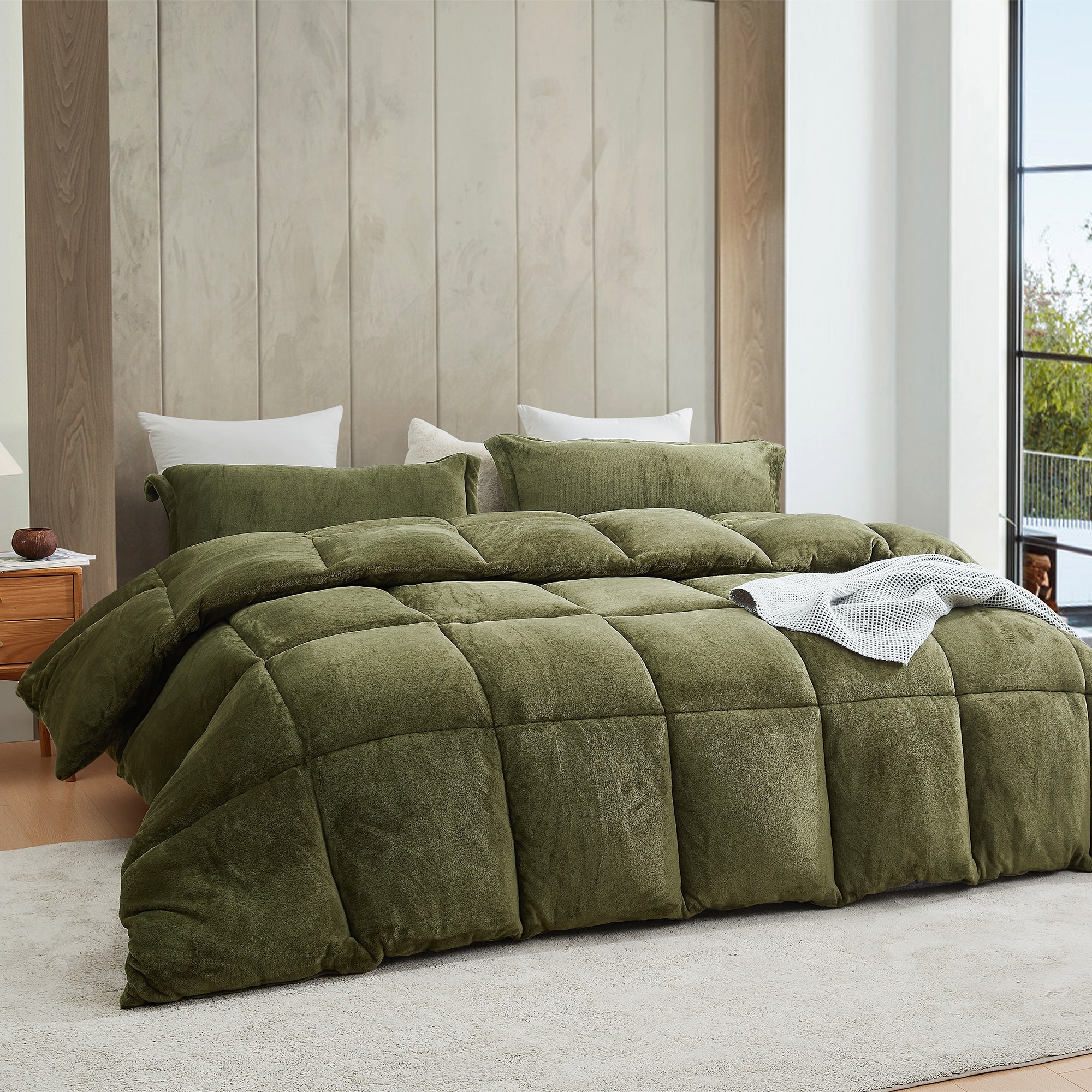 Thicker Than Thick - Coma Inducer Comforter - Down Alternative Ultra Plush Filling - Winter Moss