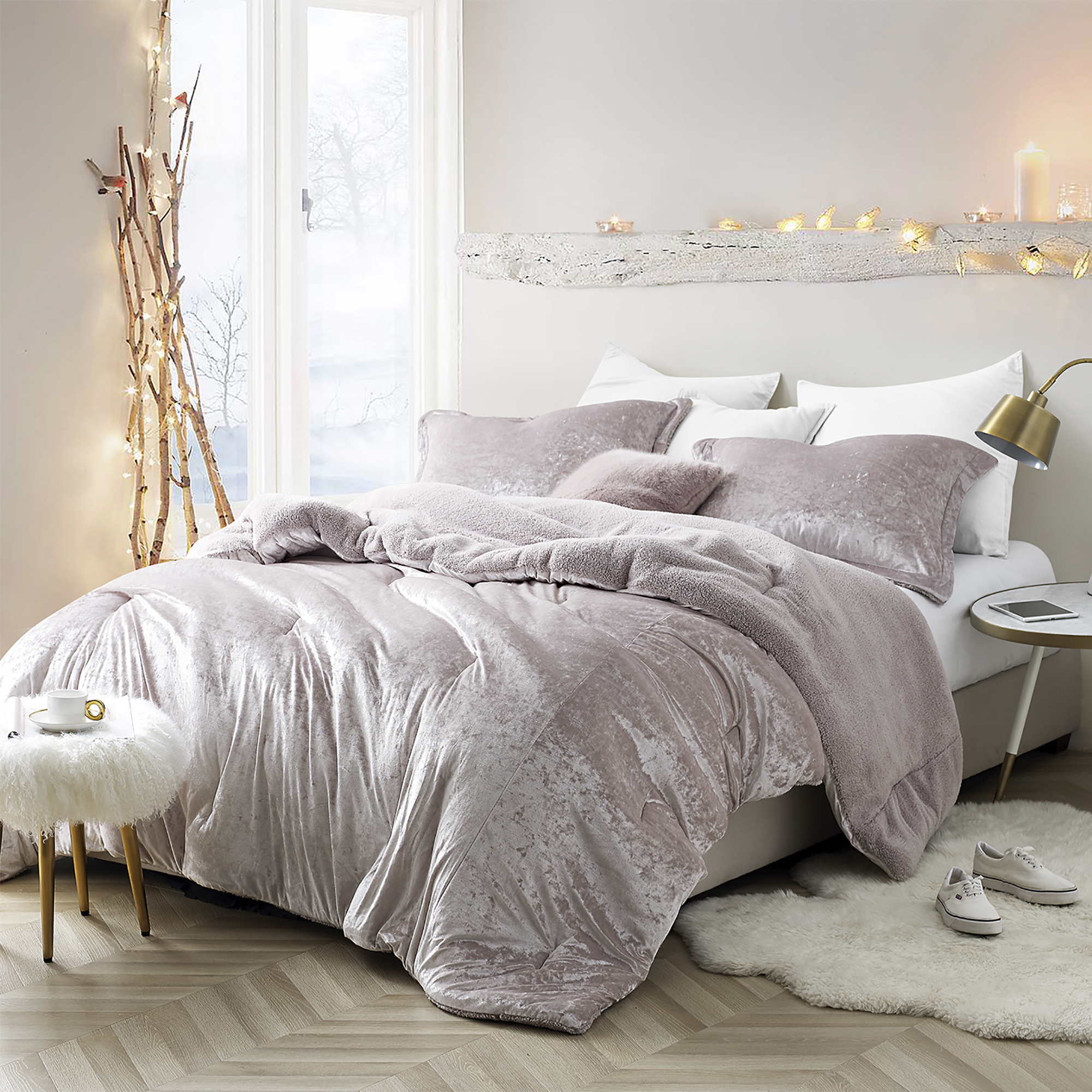 Pink crushed velvet blanket shop