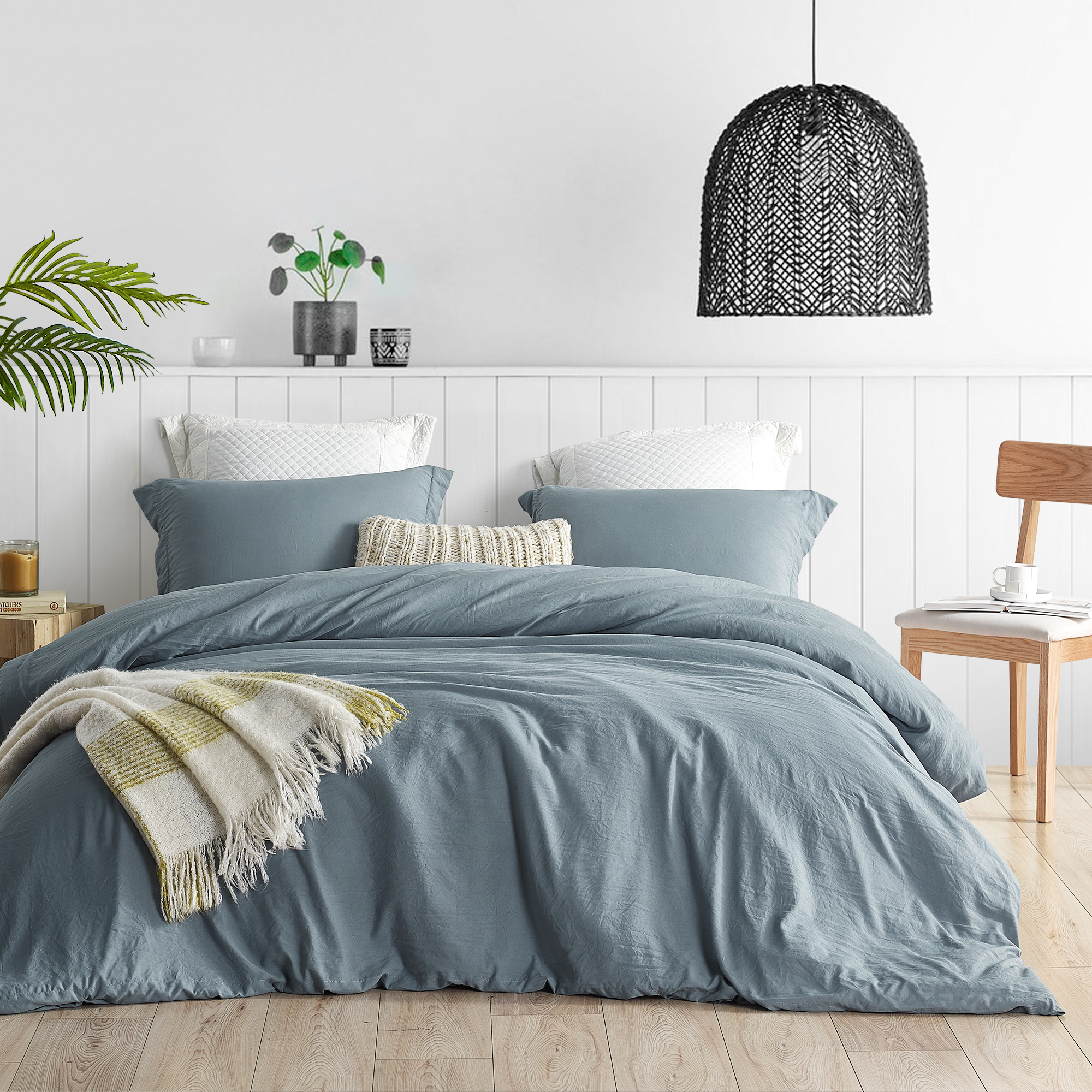 High Quality XL Twin XL Queen or XL King Bedding Smoke Blue Natural Loft Extra Large Comforter Made with Ultra Soft Bedding Materials